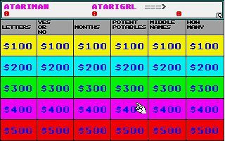 Jeopardy atari screenshot